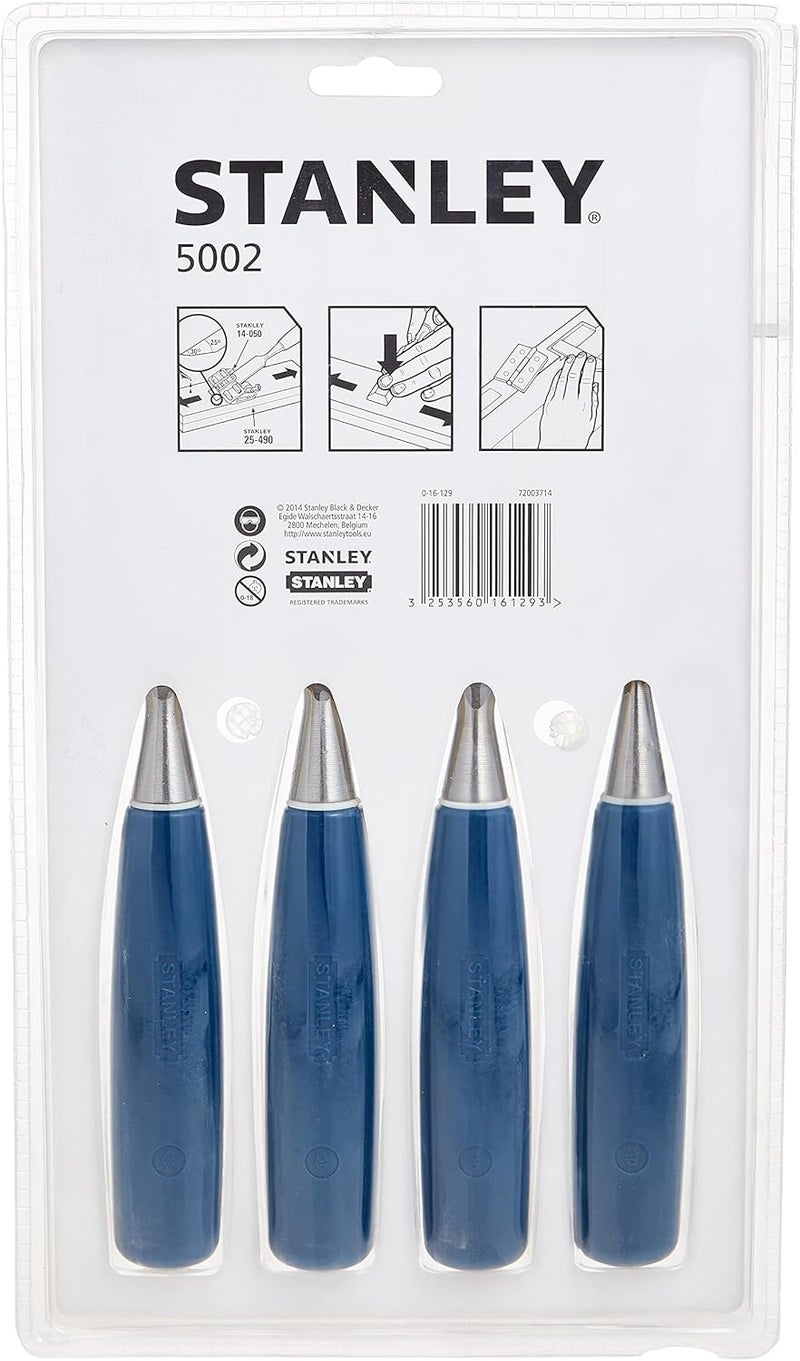 Stanley 4 Piece Steel Blade Chisel Set with Sizes 6mm, 12mm, 18mm, and 25mm - Image 2